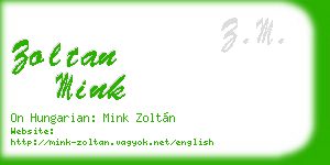 zoltan mink business card