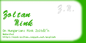 zoltan mink business card